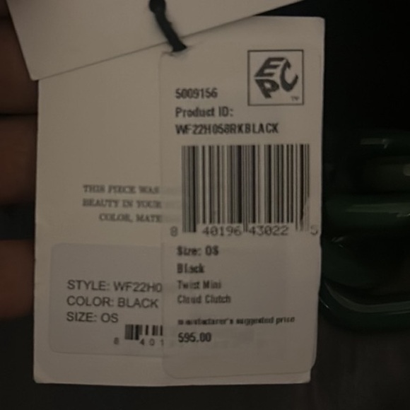 MANSUR GAVRIEL Black Woven Twist Mini Cloud Clutch (w/ Green Link Chain) - NWT - Picture 6 of 6